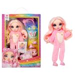 Rainbow High Jr High PJ Party- Bella (Pink) 9” Posable Doll with Soft Onesie, Slippers, Play Accessories, Kids Toy Ages 4-12 Years