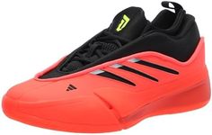 adidas Unisex Dame 9 Basketball Sneaker, Solar Red/Black/Lucid Lemon, 9 US Men