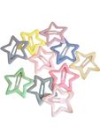 PRASHI 10 Pcs Multicolored Hair Clip Star Shape Tic Tac Clips Barrettes Accessories Side Pin Accessory for Baby Girl, Girls & Women (10 Kids Hair Rubber bands free)