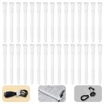 Reusable Cable Ties Cord Organizer for Earphone, Phone Charger, Computer, Mouse, Audio, 4.5 inch Silicone Cable Straps Wire Organizer in Home, Office, School, Kitchen (11.3cm, 30pcs, White)