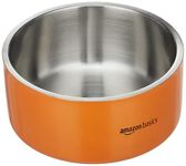 Amazon Basics Quintessential Double-Walled Premium Pet Bowl - 1200 ml Medium | for Dogs, Cats, and Pets | Orange