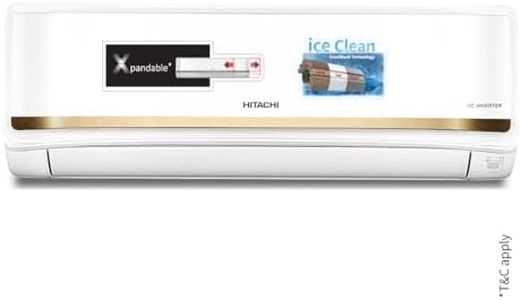 Hitachi 1.5 Ton 3 Star, 4Way Swing, Wi-Fi enabled, ice Clean, Xpandable+, Inverter Split AC (100% Copper, Dust Filter, 3500SWXL RAS.V318PCBISH, White)