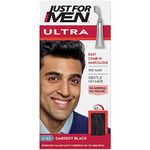 Just For Men Ultra Darkest Black Hair Colour Dye, No Mix Comb-In Applicator to Comb Away The Greys, Ammonia & Peroxide Free – A65