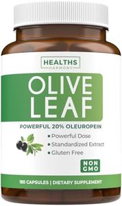 Olive Leaf Extract (Non-GMO) Super Strength: 20% Oleuropein - 750mg - Vegetarian - Immune Support Supplement, Skin Health, and Powerful Antioxidants Supplement - No Oil or Liquid - 180 Capsules