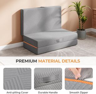 Vesgantti Small Double Folding Mattress 120x190cm – 15cm Gel Memory Foam, Tri-Fold for Travel & Guest Bed