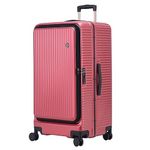 Kaleenie 29 Inch Aluminum Checked Luggage with Side Opening YKK Zipper, 40 * 37 * 77cm, 113L, Lightweight Hardshell ABS+PC Suitcase with TSA Lock, 360° Universal Wheels, Wine Red