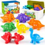 ABC Dinosaur Alphabet Toys Matching Letters Game Double-Sided Fine Motor Toys with Uppercase Lowercase Preschool Educational Montessori Learning Toys for Toddlers Boys Girls 3 4 5 6 Years (26PCS)