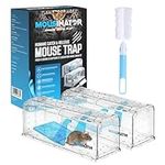 MOUSINATOR Humane Mouse Trap with Cleaning Brush | 2 Pack | Longer Wider & More Air Holes | Live Catch & Release Indoor Mouse Traps | Easy to Set & Clean | Reusable Mice Trap