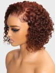 UNICE Reddish Brown Short Curly Bob Wig Human Hair Bye Bye Knots Glueless Wigs Pre Plucked Pre Cut 7x5 HD Lace Closure Ready to Go Bob Wig 10 inch