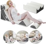 GOHOME 8pcs Orthopedic Bed Wedge Pillow Set for After Surgery, Memory Foam for Knee, Lumbar and Back Pain Relief Adjustable Support Pillows - Acid Reflux, Heartburn, Anti Snoring & GERD Sleeping