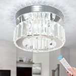 diisunbihuo Mini Crystal Chandelier Big Crystal Ceiling Lamp Round LED Pendant Light for Hallway Stairecase (Dimmable)