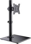 ErGear Single Monitor Stand for 13"-32" Screens, Freestanding Monitor Arm with Tempered Glass Base, VESA Monitor Desk Mount with Height Adjustable Swivel, Tilt, Rotation, VESA 75x75 100x100