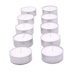 Glo-Wax Giant Tea Lights 50 Pack Maxi Candles Unscented Extra Large Long Burn Lasting up-to 10 Hour Burning Per Candle Indoor and Outdoor Tealights Quality White Wax