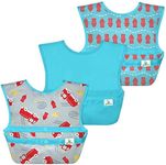 green sprouts Snap & Go Easy-wear Bibs (3pk)-Gray Firetruck, Grey