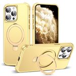 TIANLI Designed for iPhone 11 Pro Max Case with Magnetic Invisible Ring Stand [Compatible with Mag-Safe] [Military Drop Protection] Shockproof Anti-Slip Cover for iPhone 11 Pro Max 6.5 Inch,Gold