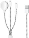 3 in 1 Charger Cable for Apple Watch/iPhone/Airpods, Wireless Watch Charger Compatible with iWatch Series 9/8/7,6,5,4,3,2,1,SE1,SE2 and iPhone 14/13,12,11,Pro,Max,XR,XS,XSX & Pad Series,ISED Approved