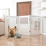 A Piece of Wood Wooden Foldable Indoor Pet gate | Pet Barrier | Step Over Fence for Stairs | Baby Fence | Safety Gate for Kids | Wall Screen | Room Divider | Partition for Living Room