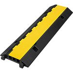 VEVOR 3 Channel Rubber Cable Protector Ramp 1.2 x 1.2 Inch Channel Heavy Duty Cable Wire Cord Cover Ramp Speed Bump Driveway Hose Cable Ramp Protector