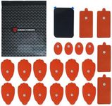 Reusable Electrode Pads for TENS EMS Unit, 20 Replacement Premium Pads and 1 Plastic Holder, Red