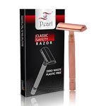 Pearl Shaving Double Edge Safety Razor (Rose Gold) - Best Shaving Razors for Men | Classic & Traditional shaving Kit for Men | Premium blade razors for Father's day gift option