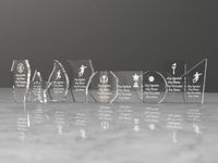 Active Decor Personalised Solid Acrylic Award Trophy Award Plaque, Various Trophies and styles