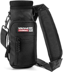 Wild Wolf Outfitters - #1 Best Water Bottle Holder for 25 oz Bottles - Carry, Protect and Insulate Your Flask with This Carrier w/ 2 Pockets and an Adjustable Padded Shoulder Strap.