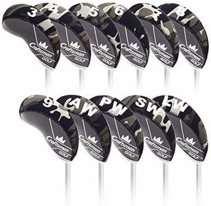 Craftsman Golf 11pcs/Set Camouflage Black & Gray Splice Neoprene Golf Club Head Cover Wedge Iron Protective Headcover for Mizuno Titleist Callaway Ping Taylormade Cobra Nike Etc.