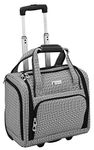 LONDON FOG Softside 15-inch Under The Seat Bag, Black White Square Jacquard, 15-Inch, Softside 15-inch Under The Seat Bag