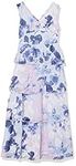 SPEECHLESS Girls' Sleeveless Tiered Ruffled Maxi Dress, Blush/Navy, 7