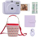 POPOTO Instant Camera with Bucket Bag, Mini 12 Instant Camera Decoration Stickers, Frames, Photo Album and More Accessory kit - Purple