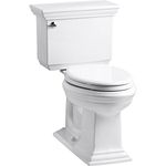 Kohler K-3819-0 Memoirs Comfort Height Two-Piece Elongated 1.6 gpf Toilet with Stately Design, White