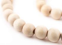 The Bead Chest Natural 8mm Wooden Beads in Cream for Jewelry Making Round Loose Wood Spacer Beads I Approximately 55 Beads