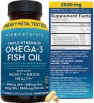 Triple Strength Omega 3 Fish Oil Supplement for Men and Women – 2500 mg High-Potency, Easy-to-Absorb Re-esterified Triglyceride Form, Pescatarian-Friendly DPA EPA DHA Omega 3 Supplement, 180 Softgels