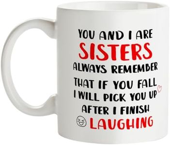 You and I are Sisters Coffee Mug Gifts,Funny Sister Christmas Birthday Gifts from Sister,Sister Gifts for Woman,Best Friends,Besties,BFF Tea Cup 11OZ