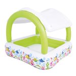 Splosh Inflatable Paddling Pool With Sun Shade - Pool With Canopy For Kids, Toddlers - Square Kids Swimming Pool 1.43m x 1.43m - Outdoor Kids Paddling Pools For Garden