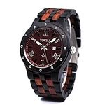 BEWELL Wood Watches for Men Date Di