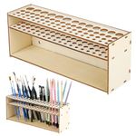 Paint Brush Holder, 67 Hole Citadel Paint Rack Wooden Paint Rack Artist Brush Holder Wall-mounted Multi Holes Pen Holder Desk Organizer for Paint brushes, Sketch Pens, Colored Pens, Makeup Brushes