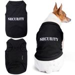 Parisian Pet Dog T-Shirt with Embroidered 'Security' Word Dog Halloween Shirt - 100% Cotton, Breathable Dog Halloween Costumes - Sleeveless Pet Vest - Machine Washable Dog Shirts for Small Dogs - S