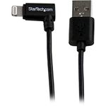 StarTech.com 2m 6ft Angled Black Apple 8-pin Lightning to USB Cable for iPhone iPod iPad - Angled Lightning Cable - Charge & Sync - 2 m (USBLT2MBR)