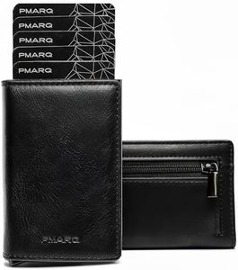 PMARQ Cartera Tarjetero para Hombre y Mujer con Monedero | Billetera Minimalista Porta Tarjetas de Crédito (Protección RFID), Billetes y Monedas