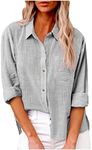 My Orders Womens Tops Dressy UK Casual Summer Button Down Cotton Linen Shirts Work Office Women Blouse and Shirts Roll Up Long Sleeve Lapel Blouses Trendy Loose Fit Ladies Tops Spring Shirts