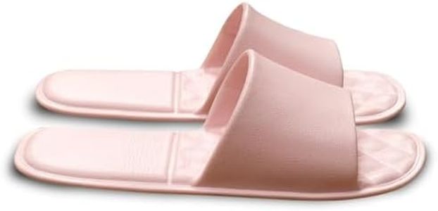 JOOMBE Foldable Travel Slippers with Satin Storage Bag, Non Slip Shower Shoes Lightweight Hotel Slippers Space Saving Business Trips Slippers for Women and Men, Pink, 7.5-9.5 Women/6.5-8.5 Men
