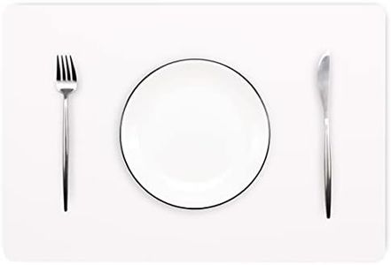 Jovono Wipeable Placemats Set of 6 White Rectangular Leather Table Mats Waterproof Heat-Resistant Easy to Clean for Dining Table Kitchen Table