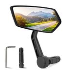 Arkham Bike Mirror for Handlebar HD Bar End Bicycle Mirror Thickened Auto-Grade Glass for Handlebar Rearview Mirror Multi-Angle Adjustable, Essential Bike Tool for Bicyclists E-Bike Universal(Left)