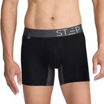 STEP ONE | Mens Bamboo Trunk (Shorter) | Anti Chafe, Moisture Wicking Underwear for Men | Black Currants | M