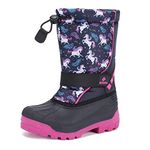 CIOR Kids Snow Boots for Boys Girls Toddler Winter Outdoor Boots Waterproof with Fur Lined(Toddler/Little Kids) Du Black-33