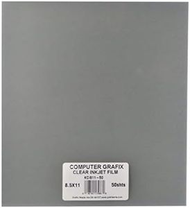 Grafix Computer Ink Jet Film – 8.5 x 11”, Clear, Pack of 50 – Printable Film for Creating Custom Overlays, Journals, Window Effects, Stickers, Photos, Jewelry and More, Ink Jet Printers Only