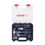 BOSCH Hand Tool Kit, 12-pieces kit, Professional Hand Tools, Precision tools, Ergonomic Design, Durable & Rust-resistant, Blue, Hard Case for secure storage