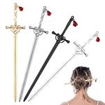 Mabor 4PCS Ancient Style Sword Hair Chopsticks for Long Hair Chinese Hair Bun Hair Sticks Chinese Style Accessories for Women Girls Gifts