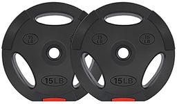 BalanceFrom ​Vinyl Standard ​1-Inch ​Plate Weight Plate for Strength Training, Weightlifting and Crossfit, ​Pair